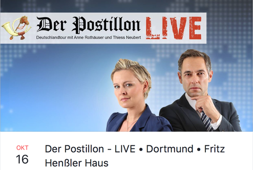 Wird in Dortmund leider nicht stattfinden können: Live-Tour des Postillon