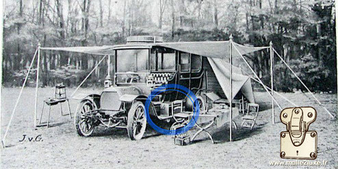 Catalogue Louis Vuitton boite à outils 1900 acajou automobile trunk
