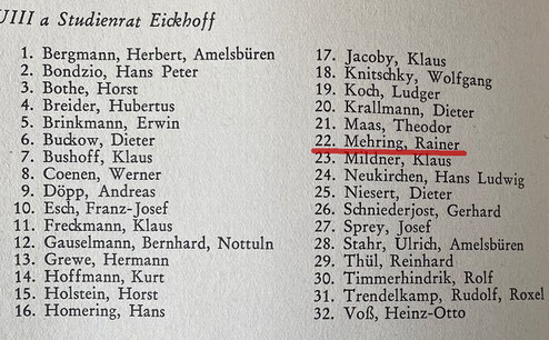 Bussos Klasse Untertertia a - 1.11.1951