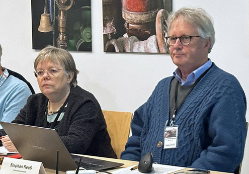 Anne-Katrin John, stellv. Vorsitzende und neu gewählte Finanzvorständin mit Stephan Reuß dem Vorstandsvorsitzenden des Fördervereins Wollspinnerei Blunck e. V.