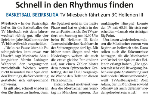 Artikel im Miesbacher Merkur am 27. Februar 2026 - Zum Vergrößern klicken