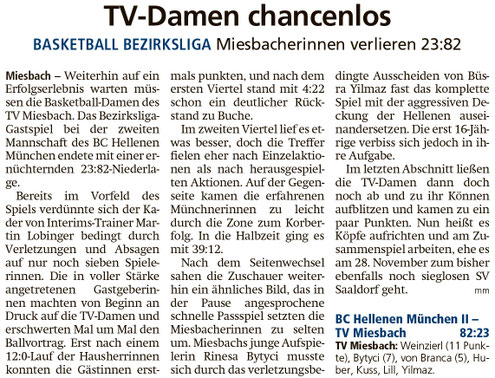 Bericht im Miesbacher Merkur am 19. November 2021 - Zum Vergrößern klicken