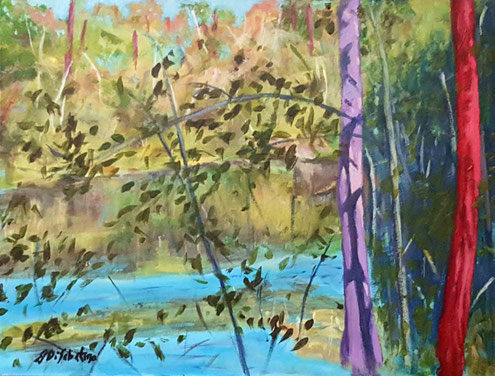 "Buckeye Pond" . Acrylic on board 12"X16"