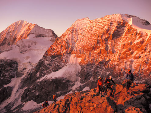 Hintergrat mit Bergführer, auf den Ortler mit Bergführer, Hintergrat with guide, Ortler ridge with mountainguide, Klaus Gruber