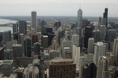 Skyline of Chicago from the observation platform of Hancock Center