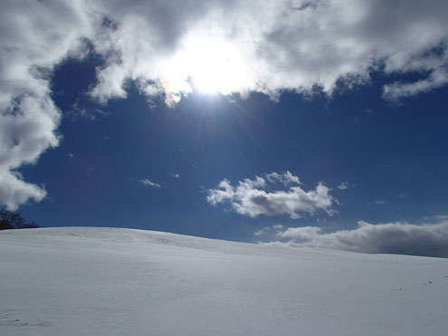 青空と雪原