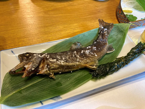 山びこ山荘・イワナの塩焼き