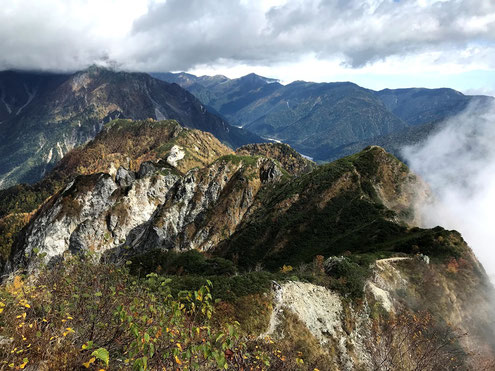 K1から六百山への稜線