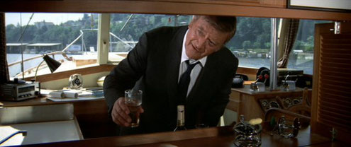 During shooting of the cop movie "McQ", John Wayne stayed aboard his "Wild Goose" which was berthed at the Seattle Yacht Club.