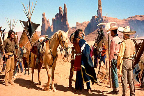 The location of Scar's camp in "The Searchers": Yei Bi Chei, the Needles Monument tower, now called the Totem Pole.