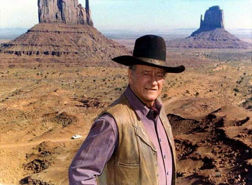 John Wayne on location in Monument Valley for the Datril 500 advertisement. 
