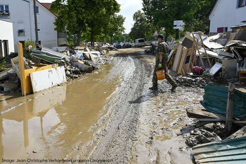 Consequences of flooding in Ahrweiler, Germany 2021