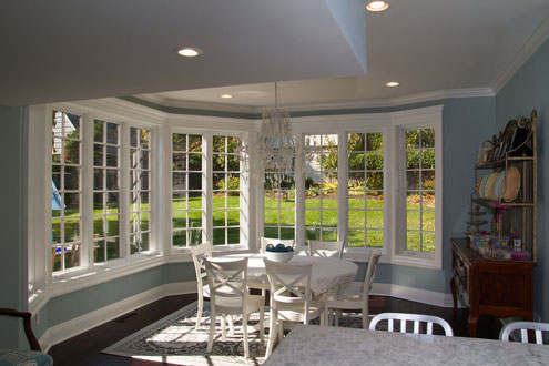 Breakfast nook addition overlooking the backyard.