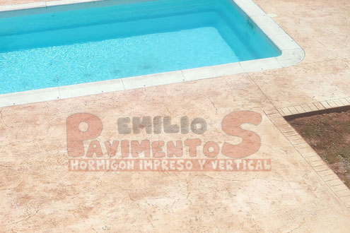 Hormigón impreso bordes de piscina 