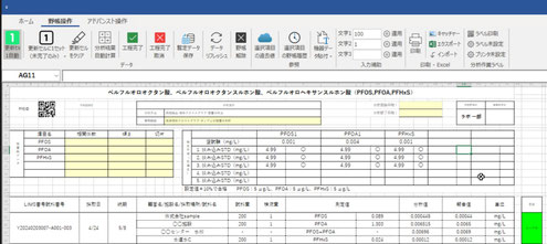 PFOA、PFOSの合算値も相関分析機能を利用すれば計算の登録漏れも発生致しません。