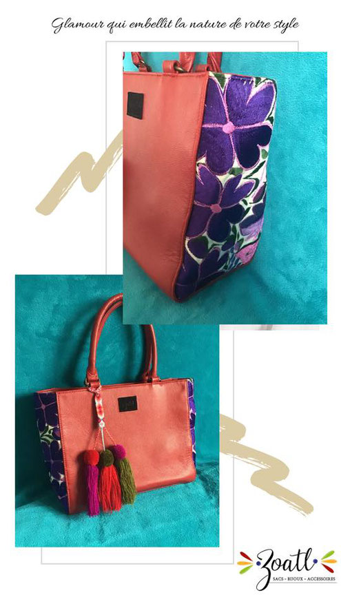le sac lady tout en cuir cuir et sa broderie mexicaine