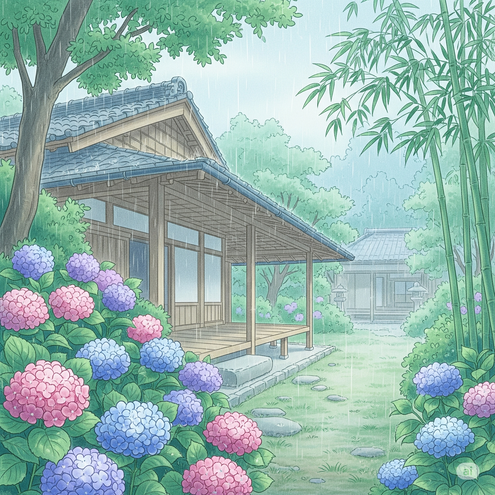 6月　梅雨　長雨　紫陽花