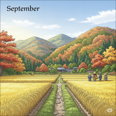 ９月　稲穂　収穫　