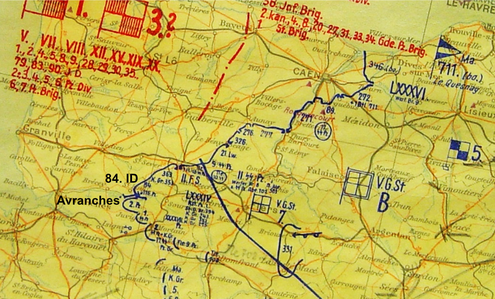 General Staff Map, 6th August 1944, Wehrmacht, Militärarchiv Freiburg