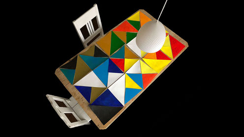 Farbstudien Ölbild Spachteltechnik Kombination Kunst Möbel