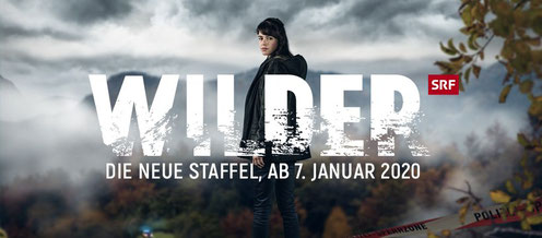 Wilder Krimiserie Sendehinweis mit Titel und SRF Logo