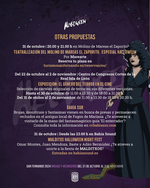 Programa del Halloween de San Fernando Mercado Medieval Noche de Brujas