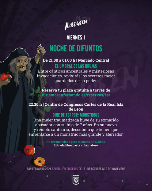 Programa del Halloween de San Fernando Mercado Medieval Noche de Brujas