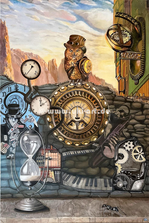 verkauft: Zeitfenster, acrylic painting 150 x 100 cm