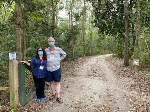 October 2020 : Bob & Jane at the Meher Center, Myrtle Beach as gatewallas during the pandemic.