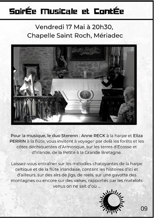 Trio Sterenn - Accordéon, harpe, flûte et guitare - Concert de musique irlandaise et folk traditionnel - Bar la Co'Loc à Locmariaquer, le samedi 29 décembre 2018 à 21h30