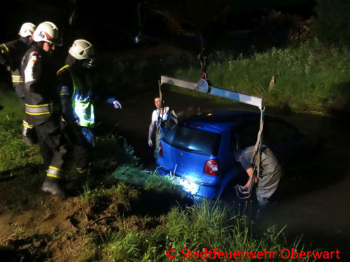 Feuerwehr; Blaulicht; Stadtfeuerwehr Oberwart; PKW; Fluss;
