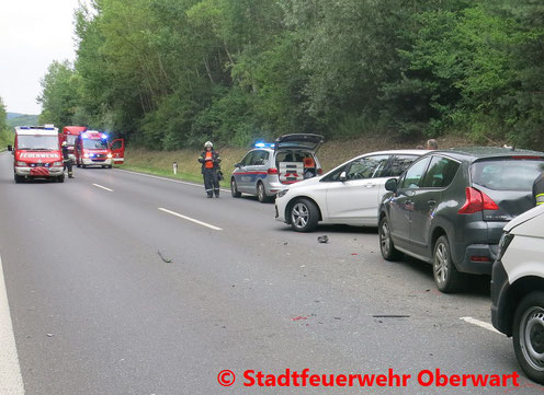 Feuerwehr, Blaulicht, Stadtfeuerwehr Oberwart, Unfall, Bergung, PKW, Güterweg
