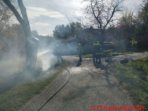 Feuerwehr; Blaulicht; BFKDO Jennersdorf; FF Rudersdorf-Ort; Brand; Baum;