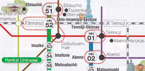 阪堺電車の英文地図