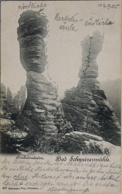 Postkarte an die D.u.Ö.T.K.-Sektion Dresden von 1905