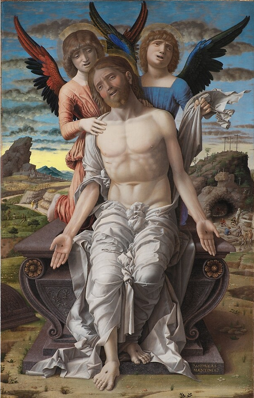 Le Christ de pitié soutenu par un séraphin et un chérubin Andrea Mantegna, Vers 1485-1490