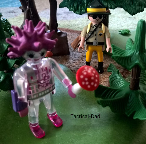 Der Playmobil Jagdaufseher fängt einen Patienten der Psychiatrie ein.