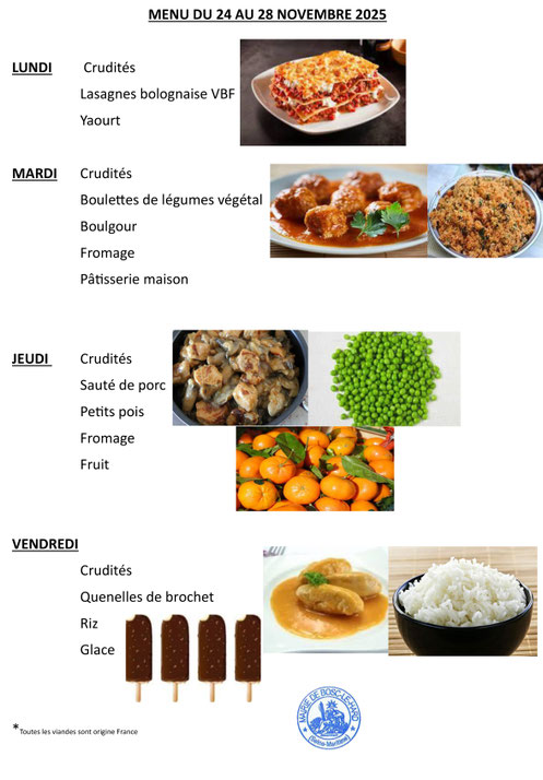 MENU CANTINE