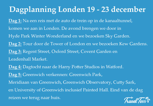 Dagplanning Londen winter
