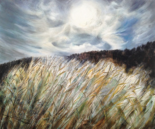 Windbewegte Schilfgras- und Kiefernwälder - Acryl - 100x120 - H. Franz
