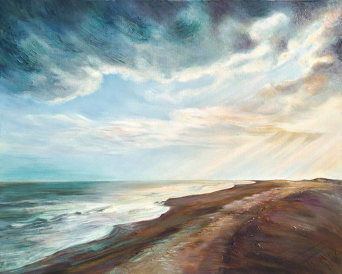 Abendstrand - Acryl - 80x100 - Heidemarie Franz