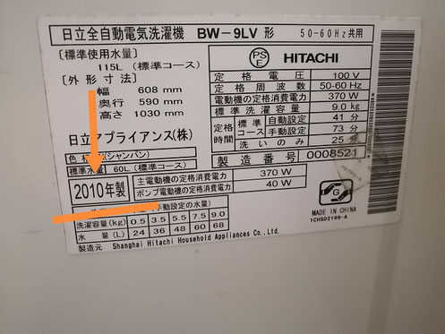 自分の使用している洗濯機の容量、大きさや製造年月日はどうやって調べるの？　つくば市の洗濯機処分や買い替えのお悩み相談