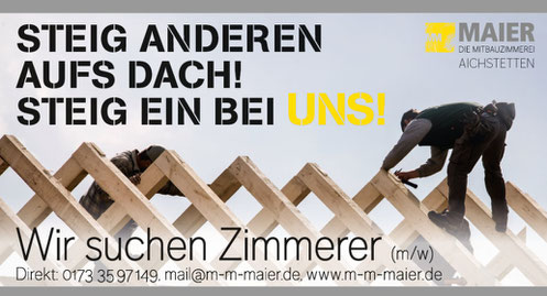 Wir suchen Zimmerer m/w