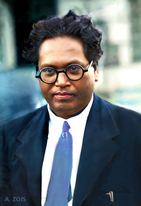 Dr. Ambedkar in the 1930s. Image rendition by Anthony Zois.