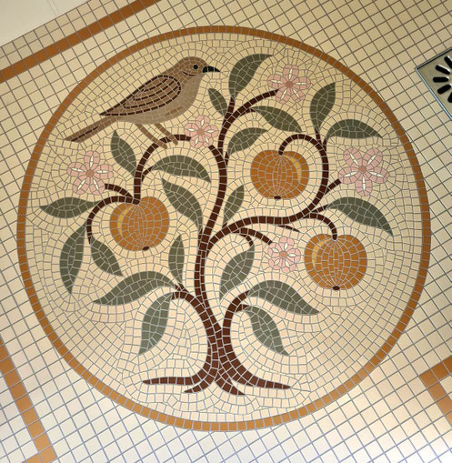 Douche à l'italienne en mosaïque d'art