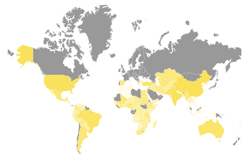 Carte des Pays producteurs de coton