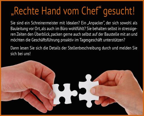 Stellenanzeige ReMoSan Worms Schreinermeister als Assistenz