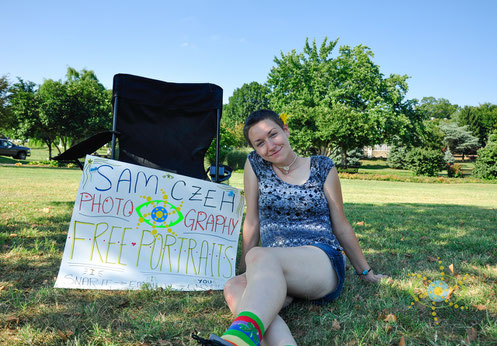 Me and my hand-crafted, locally made, 100% vegan sign xD