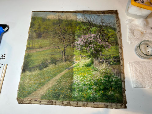 R.C. von Aufwind Restaurierung eines Ölgemäldes Atelier Aufwind in Freienried