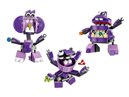 Some of Lukas' favourite Lego Mixels, The Munchos... perhaps he just likes purple!
